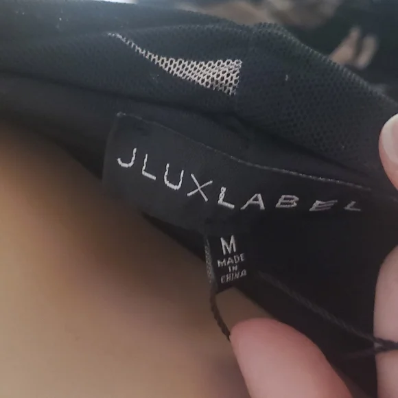 JLUXLABEL One Shoulder Black Floral Dress Size M NWT - Picture 4 of 5